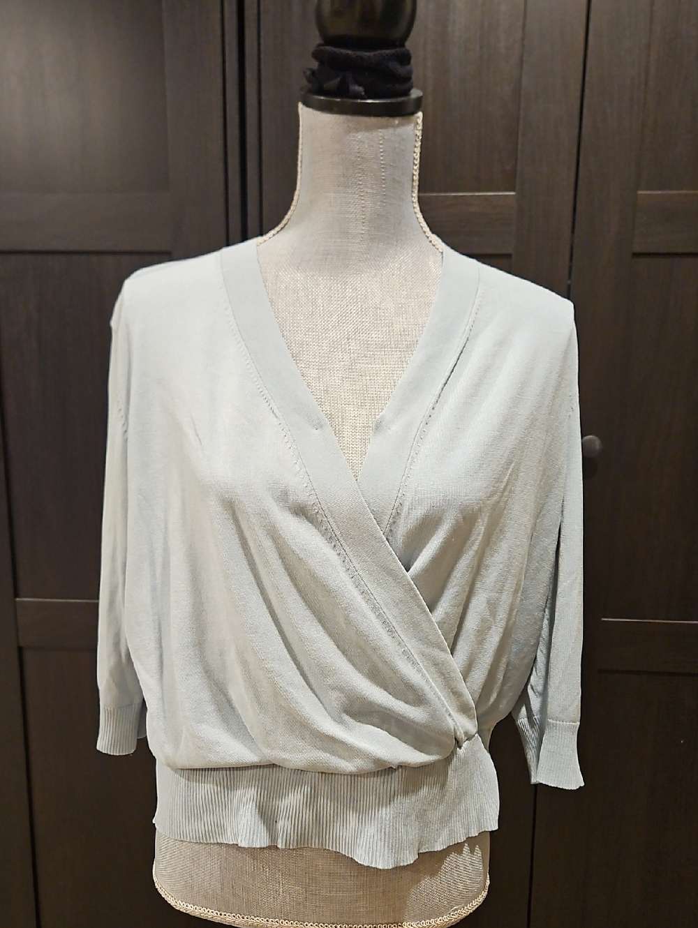 Talbots Light Blue Wrap V-Neck Sweater